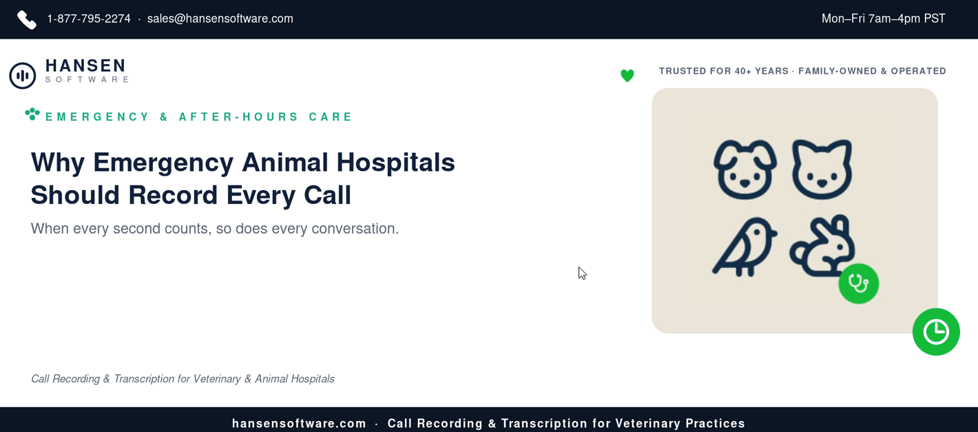 Why Emergency Animal Hospitals Should Record Every Call